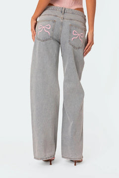 Pink Bow Tie Jeans