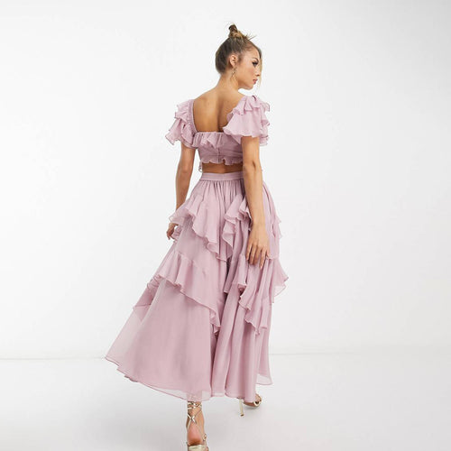 Josephine Ruffled Backless Maxi Dress