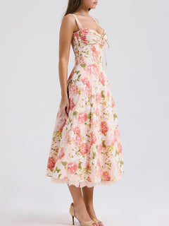 Flower Print Midi Dress