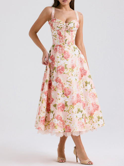 Flower Print Midi Dress