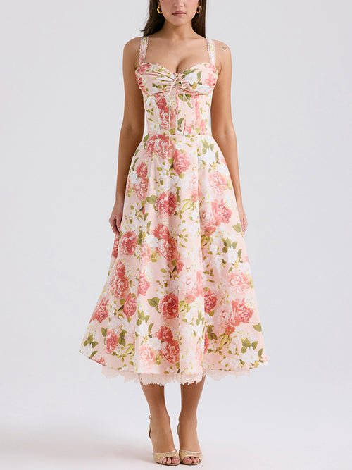 Flower Print Midi Dress