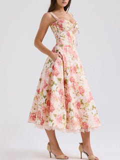 Flower Print Midi Dress