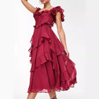 Josephine Ruffled Backless Maxi Dress