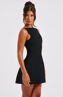 Cinched Waist Backless A-line Mini Dress