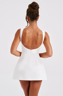 Cinched Waist Backless A-line Mini Dress