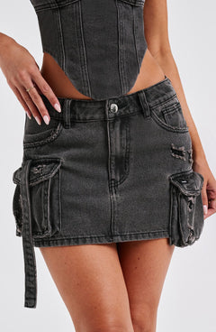 Brooklyn Yasie Mini Skirt - Black Wash