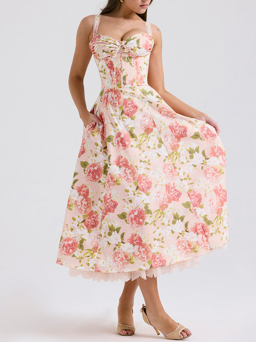 Flower Print Midi Dress