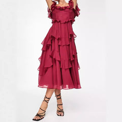 Josephine Ruffled Backless Maxi Dress