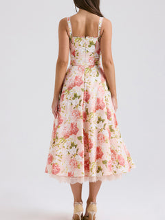 Flower Print Midi Dress