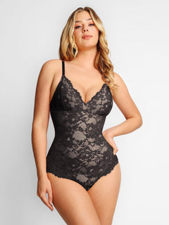 Deep-V Lace Bodysuit