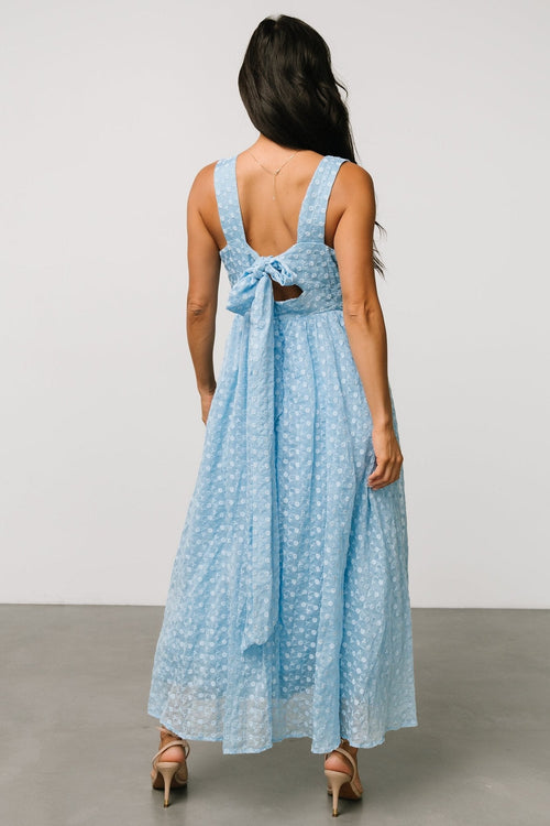 Thalia Embroidered Tank Midi Dress | Blue