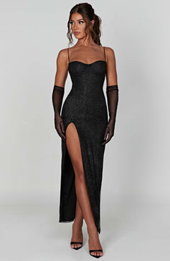 Trixie Maxi Dress - Black Sparkle