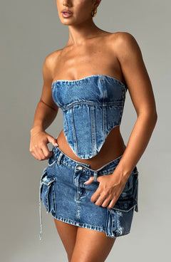 Yasie Corset - Dark Wash